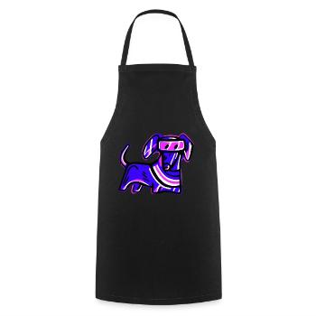 90s Dachshund Synthwave Dog Gift Viennese - Cooking Apron - black - Front - AI Model Male 185 dark (185cm)