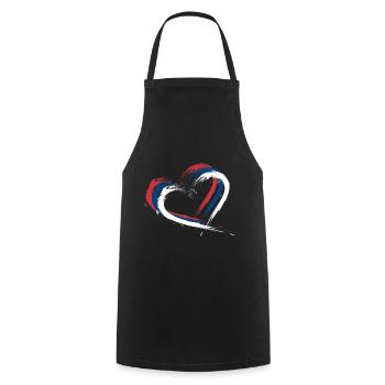 Drapeau de la Serbie - Tablier de cuisine - noir - Devant - AI Model Male 185 dark (185cm)
