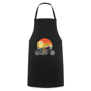 Motocycliste Sandwich Biker Bike Food - Tablier de cuisine - noir - Devant - AI Model Male 185 dark (185cm)