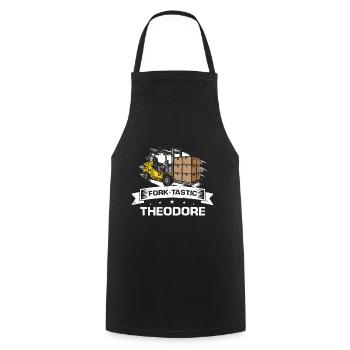 Forklift driver and warehouse forklift driver - Cooking Apron - black - Front - AI Model Male 185 dark (185cm)