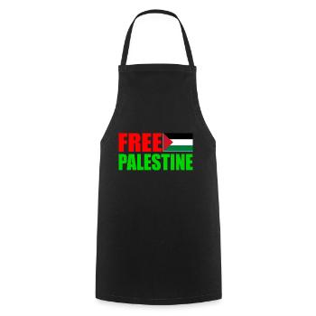 Free palestine - Cooking Apron - black - Front - AI Model Male 185 dark (185cm)
