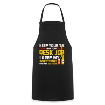 Your Desk Job My Insecticides Exterminators - Cooking Apron - black - Front - AI Model Male 185 dark (185cm)