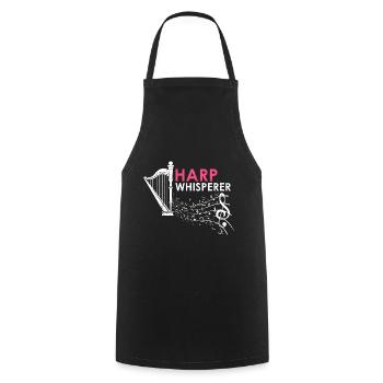 Harp design for harpist and harp player - Cooking Apron - black - Front - AI Model Male 185 dark (185cm)