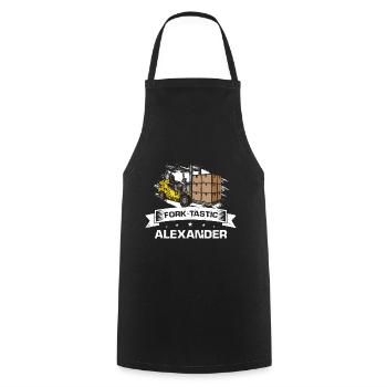 Warehouse drivers and warehouse workers for forklifts - Cooking Apron - black - Front - AI Model Male 185 dark (185cm)