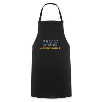 USE United States of Europe USE EU EUdSSR - Cooking Apron - black - Front - AI Model Male 185 dark (185cm)