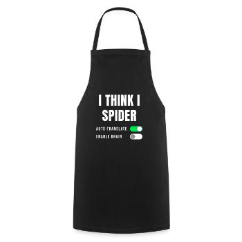 Geschenkidee Spruch Denglisch I think I Spider - Kochschürze - Schwarz - Vorne - AI Model Male 185 dark (185cm)