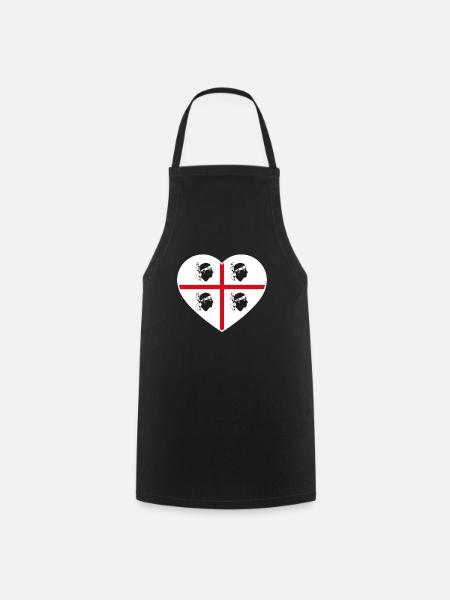 Sardinien Flagge Fahne Herz Italien Sardinia Sarde - Kochschürze - Schwarz