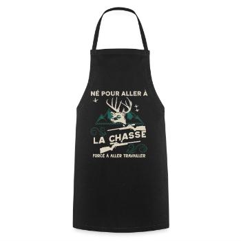 Je Prèfere la Chasse Cadeau Drôle Homme Chasseur - Tablier de cuisine - noir - Devant - AI Model Male 185 dark (185cm)