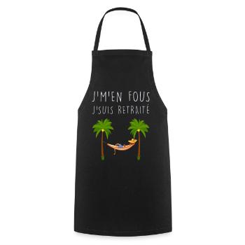 Je suis retraité Cadeau Homme Retraite Cool - Tablier de cuisine - noir - Devant - AI Model Male 185 dark (185cm)