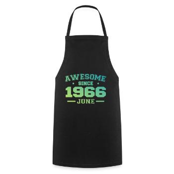 June 1966 Birthday Year 1966 June Gift 1966 - Cooking Apron - black - Front - AI Model Male 185 dark (185cm)