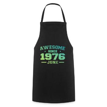 June 1976 Birthday Year 1976 June Gift 1976 - Cooking Apron - black - Front - AI Model Male 185 dark (185cm)