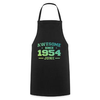 June 1954 Birthday Year 1954 June Gift 1954 - Cooking Apron - black - Front - AI Model Male 185 dark (185cm)