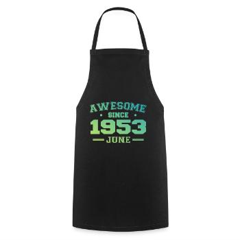 June 1953 Birthday Year 1953 June Gift 1953 - Cooking Apron - black - Front - AI Model Male 185 dark (185cm)