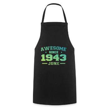 June 1943 Birthday Year 1943 June Gift 1943 - Cooking Apron - black - Front - AI Model Male 185 dark (185cm)