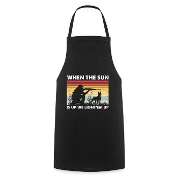 Funny Duck Hunting Design Hunters Hunting Ducks Design - Cooking Apron - black - Front - AI Model Male 185 dark (185cm)