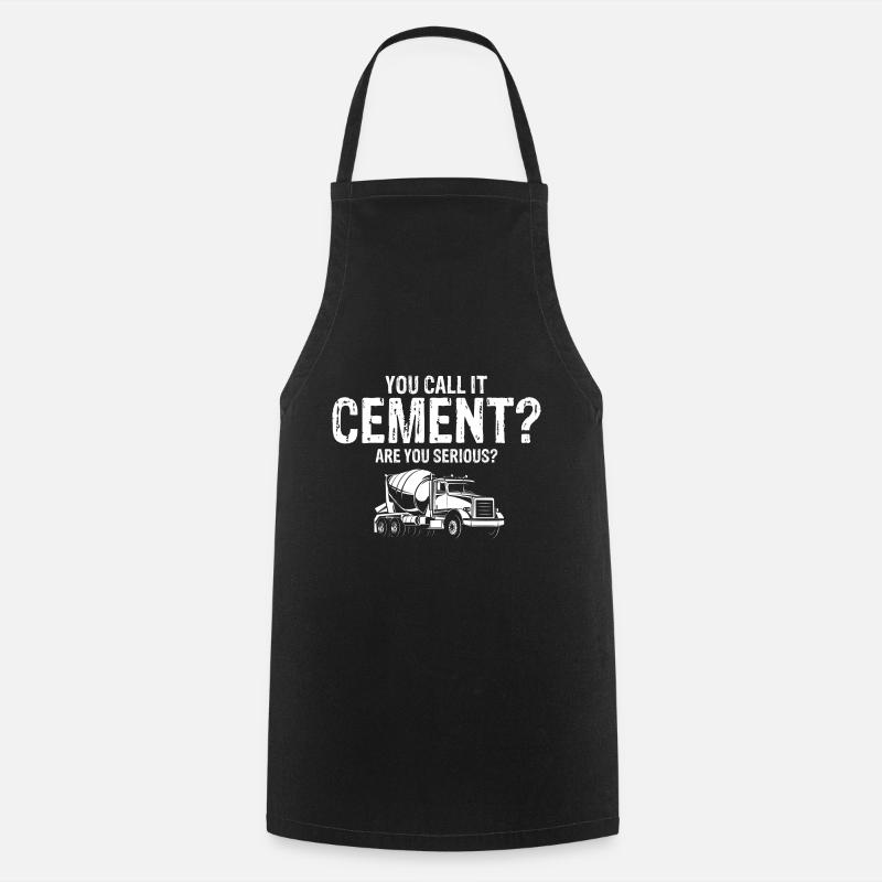 Conception de constructeur de béton pour les travailleurs de la construction et le chantier de construction - Tablier de cuisine - noir