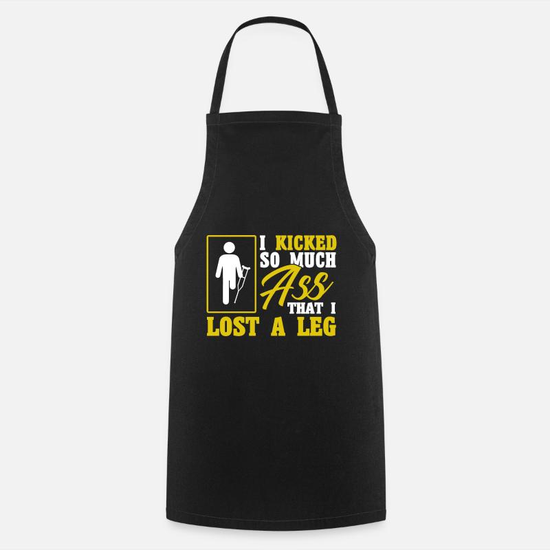 Handicap Amputee Amputation Prosthetic Leg - Cooking Apron - black