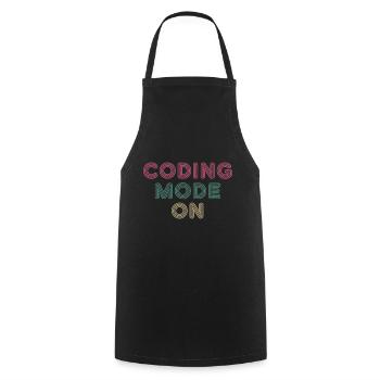 Coding Mode On 14 - Kochschürze - Schwarz - Vorne - AI Model Male 185 dark (185cm)