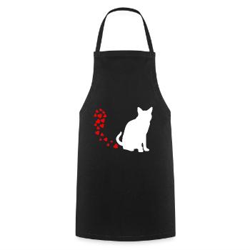Katzen Liebe Mietzekatze Geschenkidee - Kochschürze - Schwarz - Vorne - AI Model Male 185 dark (185cm)