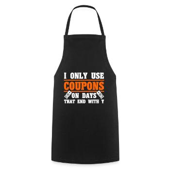 Coupon Shopper Discount Couponer Discount Sale - Cooking Apron - black - Front - AI Model Male 185 dark (185cm)