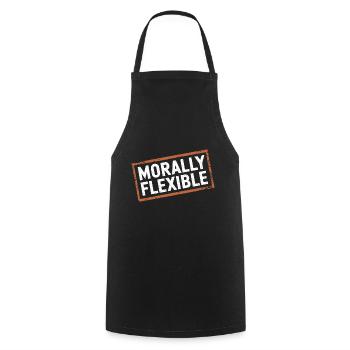 Morally Flexible 18 - Kochschürze - Schwarz - Vorne - AI Model Male 185 dark (185cm)