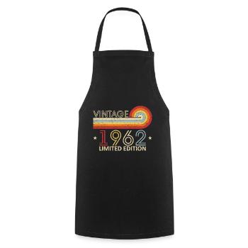 Vintage 1962 49 ans Style Rétro 1962 49ème Bir - Tablier de cuisine - noir - Devant - AI Model Male 185 dark (185cm)