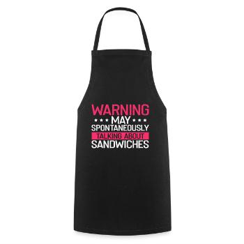 Day and Night Sandwich Food Gift FastFood - Cooking Apron - black - Front - AI Model Male 185 dark (185cm)