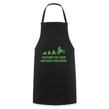 motard un jour motard toujours - Tablier de cuisine - noir - Devant - AI Model Male 185 dark (185cm)