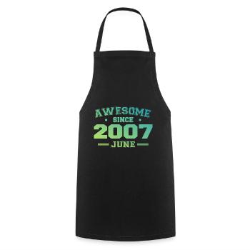 June 2007 Birthday Year 2007 June Gift 2007 - Cooking Apron - black - Front - AI Model Male 185 dark (185cm)