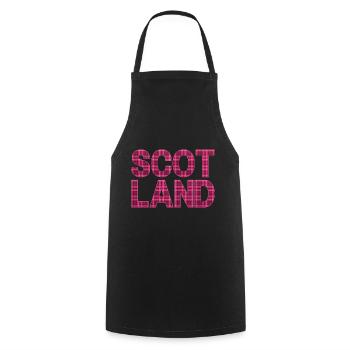 Schottland Tartan Schriftzug Dudelsack Highlands - Kochschürze - Schwarz - Vorne - AI Model Male 185 dark (185cm)