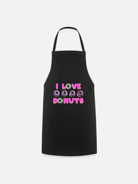 Ich liebe Donuts - Kochschürze - Schwarz