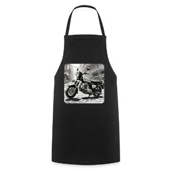 Cooles Moped - Kochschürze - Schwarz - Vorne - AI Model Male 185 dark (185cm)