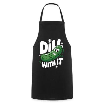 Cucumber Pickle Pickle Food Dill - Cooking Apron - black - Front - AI Model Male 185 dark (185cm)