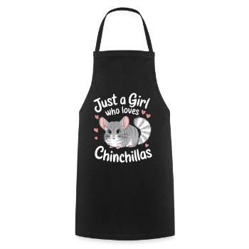 Chinchilla Chinchillas Maus - Kochschürze - Schwarz - Vorne - AI Model Male 185 dark (185cm)