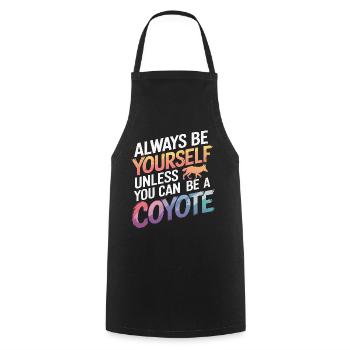 Coyote Animal Funny - Cooking Apron - black - Front - AI Model Male 185 dark (185cm)