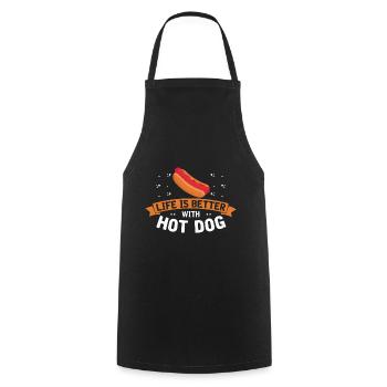 Hot Dog Love Hot Dog Pomme de terre Ketchup - Tablier de cuisine - noir - Devant - AI Model Male 185 dark (185cm)