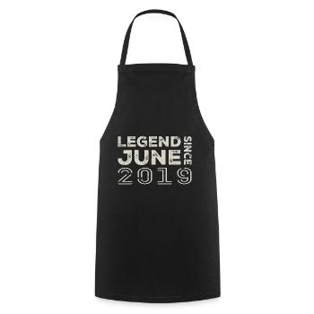 June 2019 Birthday June 2019 June Gift 2019 - Cooking Apron - black - Front - AI Model Male 185 dark (185cm)