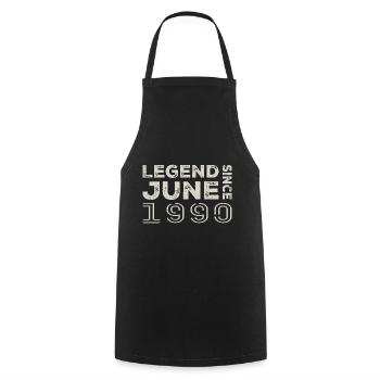 Juin 1990 Anniversaire Juin 1990 Juin Cadeau 1990 - Tablier de cuisine - noir - Devant - AI Model Male 185 dark (185cm)