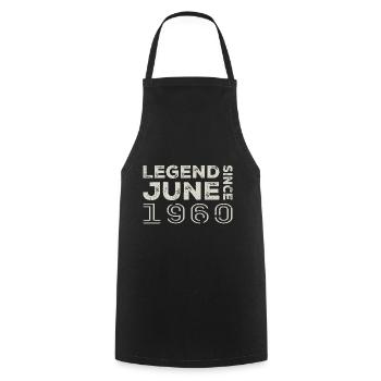 June 1960 Birthday June 1960 June Gift 1960 - Cooking Apron - black - Front - AI Model Male 185 dark (185cm)