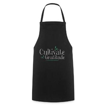 Cultivate Gratitude 3 - Kochschürze - Schwarz - Vorne - AI Model Male 185 dark (185cm)