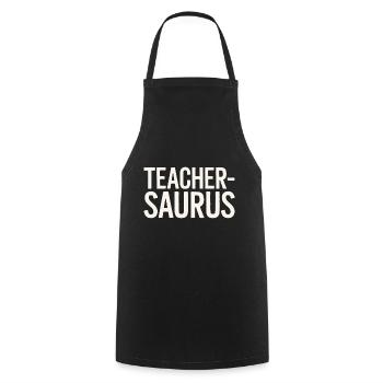 Teacher-saurus 8 - Kochschürze - Schwarz - Vorne - AI Model Male 185 dark (185cm)