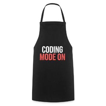 Coding Mode On 10 - Kochschürze - Schwarz - Vorne - AI Model Male 185 dark (185cm)