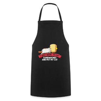 Sandwich et chats Love Cat Lovers Cadeau - Tablier de cuisine - noir - Devant - AI Model Male 185 dark (185cm)