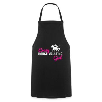 Vaulting Acrobatics Design and Equestrian Horse - Cooking Apron - black - Front - AI Model Male 185 dark (185cm)