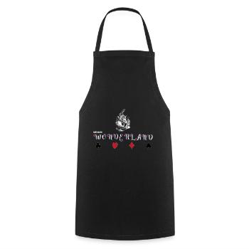 Motif sucré avec lapin et cartes à jouer - Tablier de cuisine - noir - Devant - AI Model Male 185 dark (185cm)
