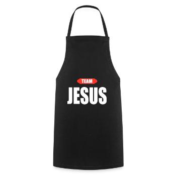 Équipe Jésus Christ Dieu Chrétien - Tablier de cuisine - noir - Devant - AI Model Male 185 dark (185cm)