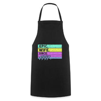 25th Wedding Anniversary Couple Design 25 Years of Marriage - Cooking Apron - black - Front - AI Model Male 185 dark (185cm)