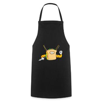 Sandwich Ninja Karate Warrior Japan Geschenk - Kochschürze - Schwarz - Vorne - AI Model Male 185 dark (185cm)