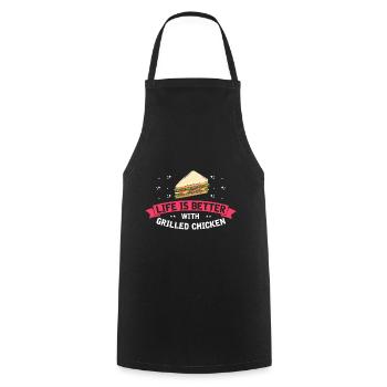 Food Love Sandwich Baguette Cheese - Cooking Apron - black - Front - AI Model Male 185 dark (185cm)