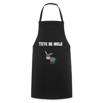 Tête de mule ! 🐴🐎 - Tablier de cuisine - noir - Devant - AI Model Male 185 dark (185cm)
